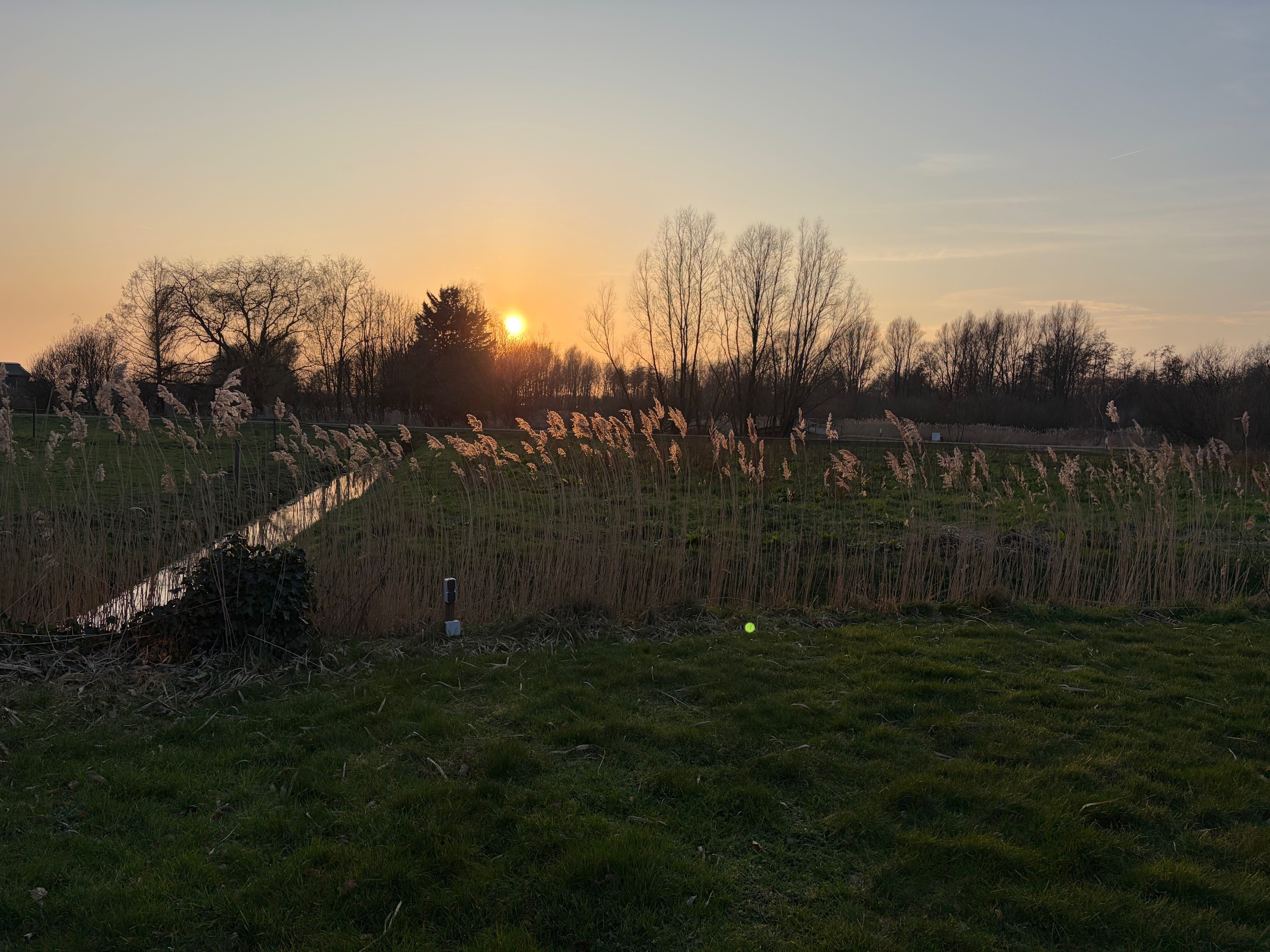 Zonsondergang over de polder bij Meet at Balij